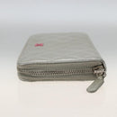CHANEL Matelasse Long Wallet Lamb Skin Silver CC Auth LNZ865A-3