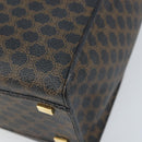 CELINE Macadam Canvas Hand Bag PVC Leather Black Gold Auth LNZ872A-15