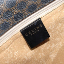 CELINE Macadam Canvas Hand Bag PVC Leather Black Gold Auth LNZ872A-17