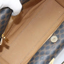 CELINE Macadam Canvas Hand Bag PVC Leather Black Gold Auth LNZ872A-11