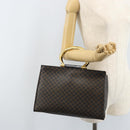 CELINE Macadam Canvas Hand Bag PVC Leather Black Gold Auth LNZ872A-22