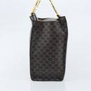 CELINE Macadam Canvas Hand Bag PVC Leather Black Gold Auth LNZ872A-3