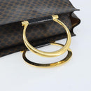 CELINE Macadam Canvas Hand Bag PVC Leather Black Gold Auth LNZ872A-7