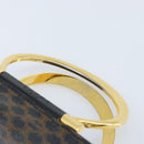 CELINE Macadam Canvas Hand Bag PVC Leather Black Gold Auth LNZ872A-8