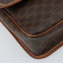 CELINE Macadam Canvas Shoulder Bag PVC Leather Brown Gold Auth LNZ873A-11