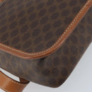 CELINE Macadam Canvas Shoulder Bag PVC Leather Brown Gold Auth LNZ873A-13