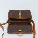 CELINE Macadam Canvas Shoulder Bag PVC Leather Brown Gold Auth LNZ873A-15