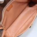 CELINE Macadam Canvas Shoulder Bag PVC Leather Brown Gold Auth LNZ873A-17