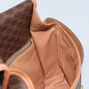CELINE Macadam Canvas Shoulder Bag PVC Leather Brown Gold Auth LNZ873A-18