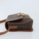 CELINE Macadam Canvas Shoulder Bag PVC Leather Brown Gold Auth LNZ873A-5
