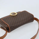 CELINE Macadam Canvas Shoulder Bag PVC Leather Brown Gold Auth LNZ873A-6