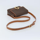 CELINE Macadam Canvas Shoulder Bag PVC Leather Brown Gold Auth LNZ873A-7