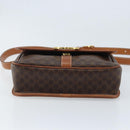 CELINE Macadam Canvas Shoulder Bag PVC Leather Brown Gold Auth LNZ873A-9