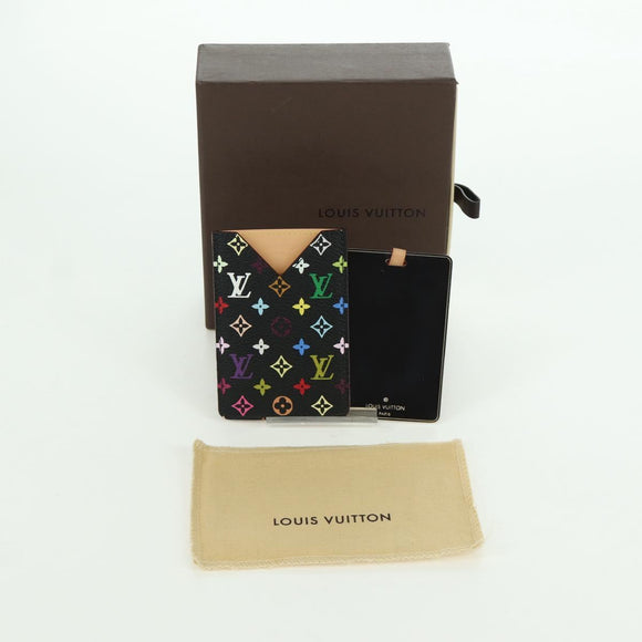 LOUIS VUITTON Monogram Multicolor Etui Handspiegel Schwarz M92650 LV Auth LNZ876A