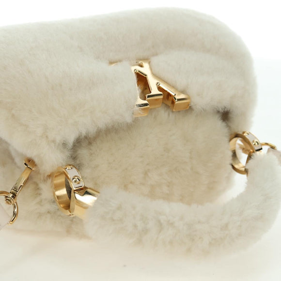 LOUIS VUITTON LV SKI Cozygram Capucines MINI Bag Wool Beige M26324 Auth LNZ969SM