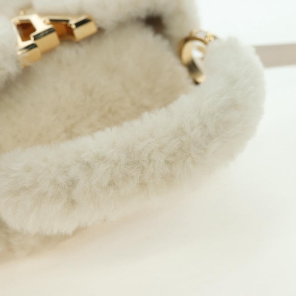 LOUIS VUITTON LV SKI Cozygram Capucines MINI Bag Wool Beige M26324 Auth LNZ969SM