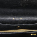 Christian Dior Trotter Canvas Hand Bag Leather Black Gold Auth LNZ970-10