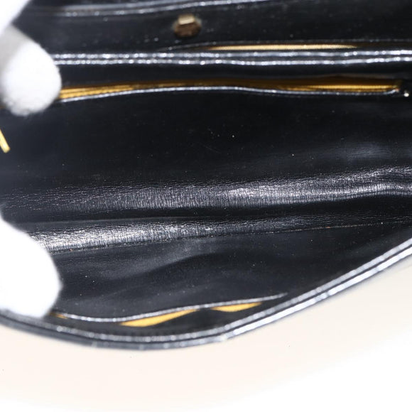 Christian Dior Trotter Canvas Hand Bag Leather Black Gold Auth LNZ970