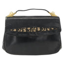 Christian Dior Trotter Canvas Hand Bag Leather Black Gold Auth LNZ970-13