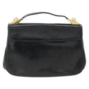 Christian Dior Trotter Canvas Hand Bag Leather Black Gold Auth LNZ970-2