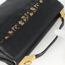 Christian Dior Trotter Canvas Hand Bag Leather Black Gold Auth LNZ970-6