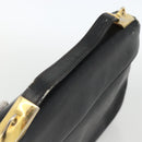 Christian Dior Trotter Canvas Hand Bag Leather Black Gold Auth LNZ970-7