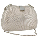 BALLY Chain Shoulder Bag metal Champagne Gold Auth LNZ971-1