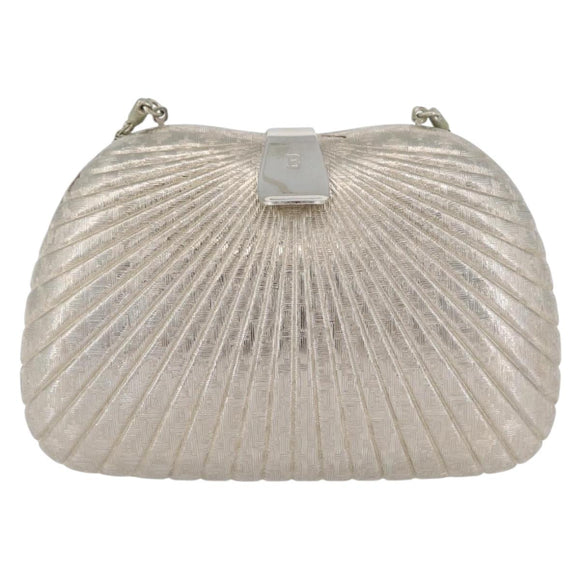 BALLY Chain Shoulder Bag metal Champagne Gold Auth LNZ971