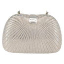 BALLY Chain Shoulder Bag metal Champagne Gold Auth LNZ971-2