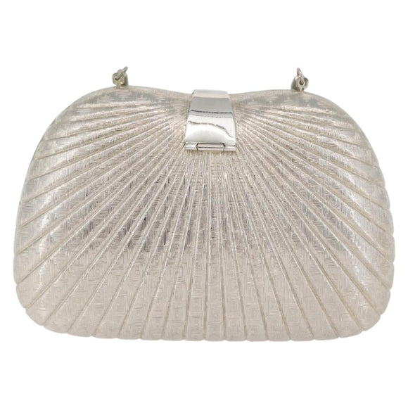 BALLY Chain Shoulder Bag metal Champagne Gold Auth LNZ971