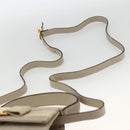Salvatore Ferragamo Vala Hand Bag Suede 2way Beige Gold Auth LNZ972-9