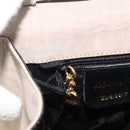 Salvatore Ferragamo Vala Hand Bag Suede 2way Beige Gold Auth LNZ972-20