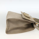Salvatore Ferragamo Vala Hand Bag Suede 2way Beige Gold Auth LNZ972-4