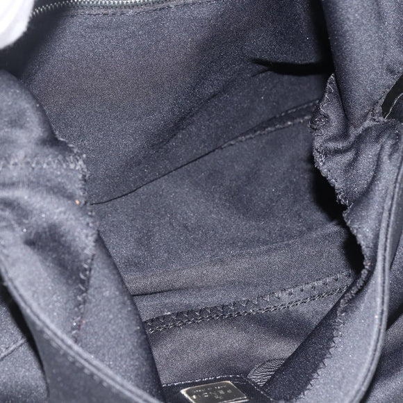 FENDI Mamma Baguette Schoudertas Nylon Zwart Zilver Auth LNZ973