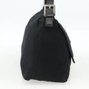 FENDI Mamma Baguette Schoudertas Nylon Zwart Zilver Auth LNZ973-3