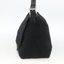 FENDI Mamma Baguette Schoudertas Nylon Zwart Zilver Auth LNZ973-4