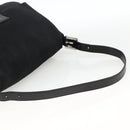 FENDI Mamma Baguette Schoudertas Nylon Zwart Zilver Auth LNZ973-7