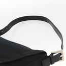 FENDI Mamma Baguette Schoudertas Nylon Zwart Zilver Auth LNZ973-8