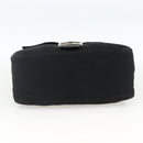 FENDI Mamma Baguette Schoudertas Nylon Zwart Zilver Auth LNZ973-5