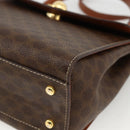 CELINE Macadam Canvas Star Ball Hand Bag PVC Leather 2way Brown Gold Auth LNZ974-9