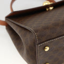 CELINE Macadam Canvas Star Ball Hand Bag PVC Leather 2way Brown Gold Auth LNZ974-16