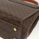 CELINE Macadam Canvas Star Ball Hand Bag PVC Leather 2way Brown Gold Auth LNZ974-17