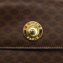 CELINE Macadam Canvas Star Ball Hand Bag PVC Leather 2way Brown Gold Auth LNZ974-19