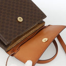 CELINE Macadam Canvas Star Ball Hand Bag PVC Leather 2way Brown Gold Auth LNZ974-10