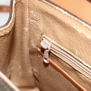 CELINE Macadam Canvas Star Ball Hand Bag PVC Leather 2way Brown Gold Auth LNZ974-23