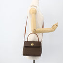CELINE Macadam Canvas Star Ball Hand Bag PVC Leather 2way Brown Gold Auth LNZ974-26