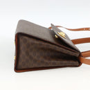 CELINE Macadam Canvas Star Ball Hand Bag PVC Leather 2way Brown Gold Auth LNZ974-4