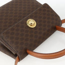 CELINE Macadam Canvas Star Ball Hand Bag PVC Leather 2way Brown Gold Auth LNZ974-6