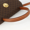 CELINE Macadam Canvas Star Ball Hand Bag PVC Leather 2way Brown Gold Auth LNZ974-7