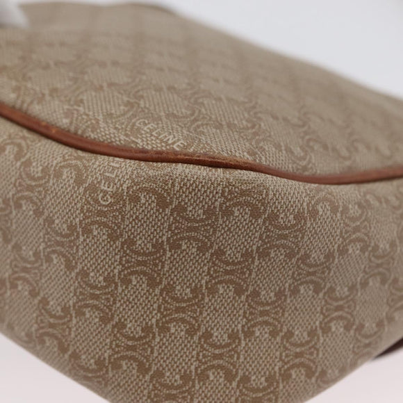 CELINE Macadam Canvas Shoulder Bag PVC Beige Gold Auth LNZ975